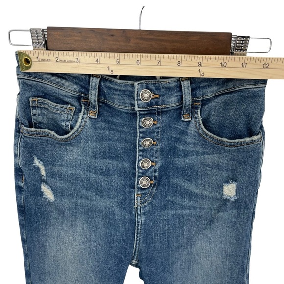 Free People Sabrina Blue Distressed‎ High Rise Skinny Jeans Size 24 - Picture 7 of 7